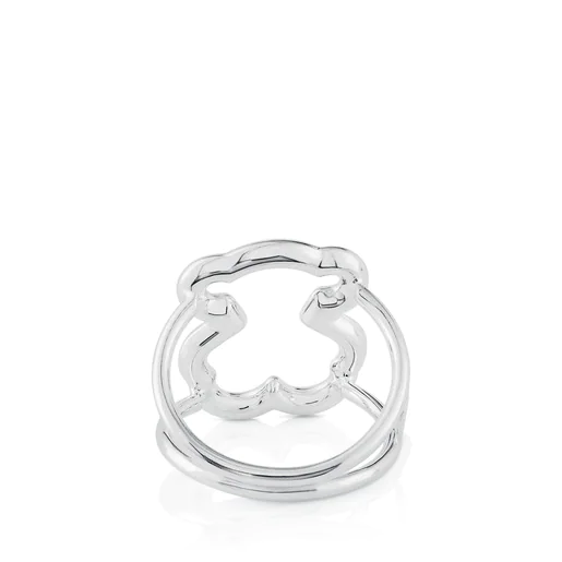 Anillo de plata motivo silueta oso New Carrusel