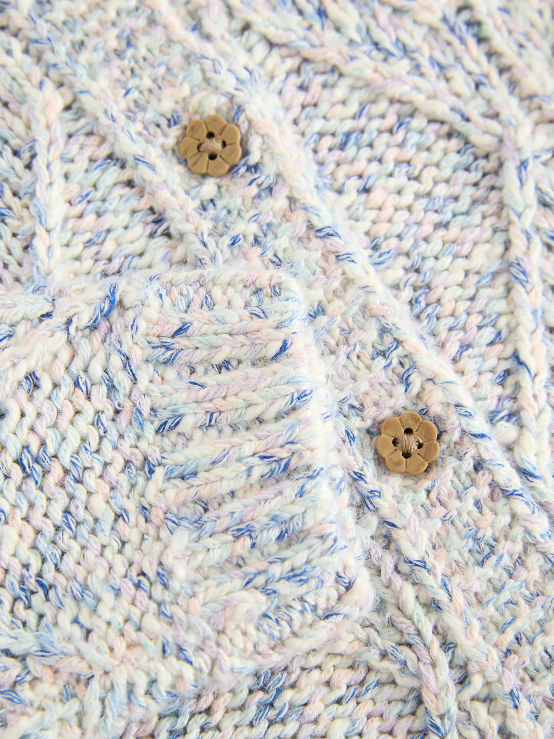 Blauw - Kabelgebreid vest (3mnd -10jr)