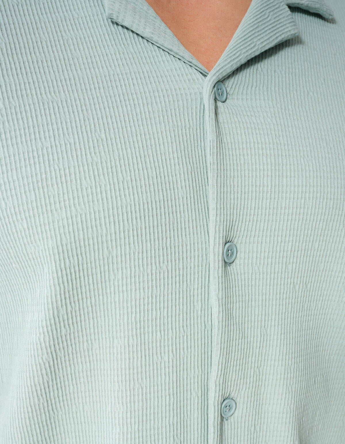 Structuur Overshirt Lichtgroen