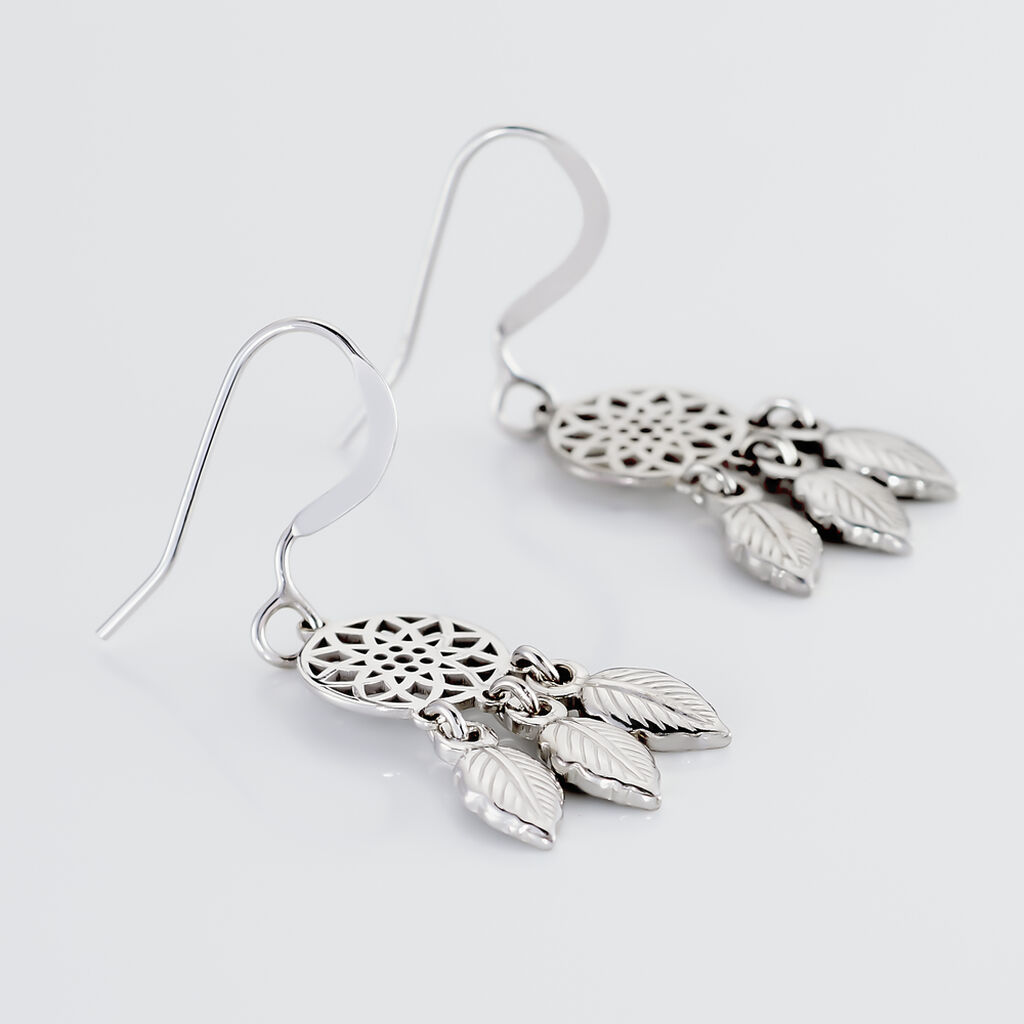 Boucles D'oreilles Pendantes Ida Argent Blanc