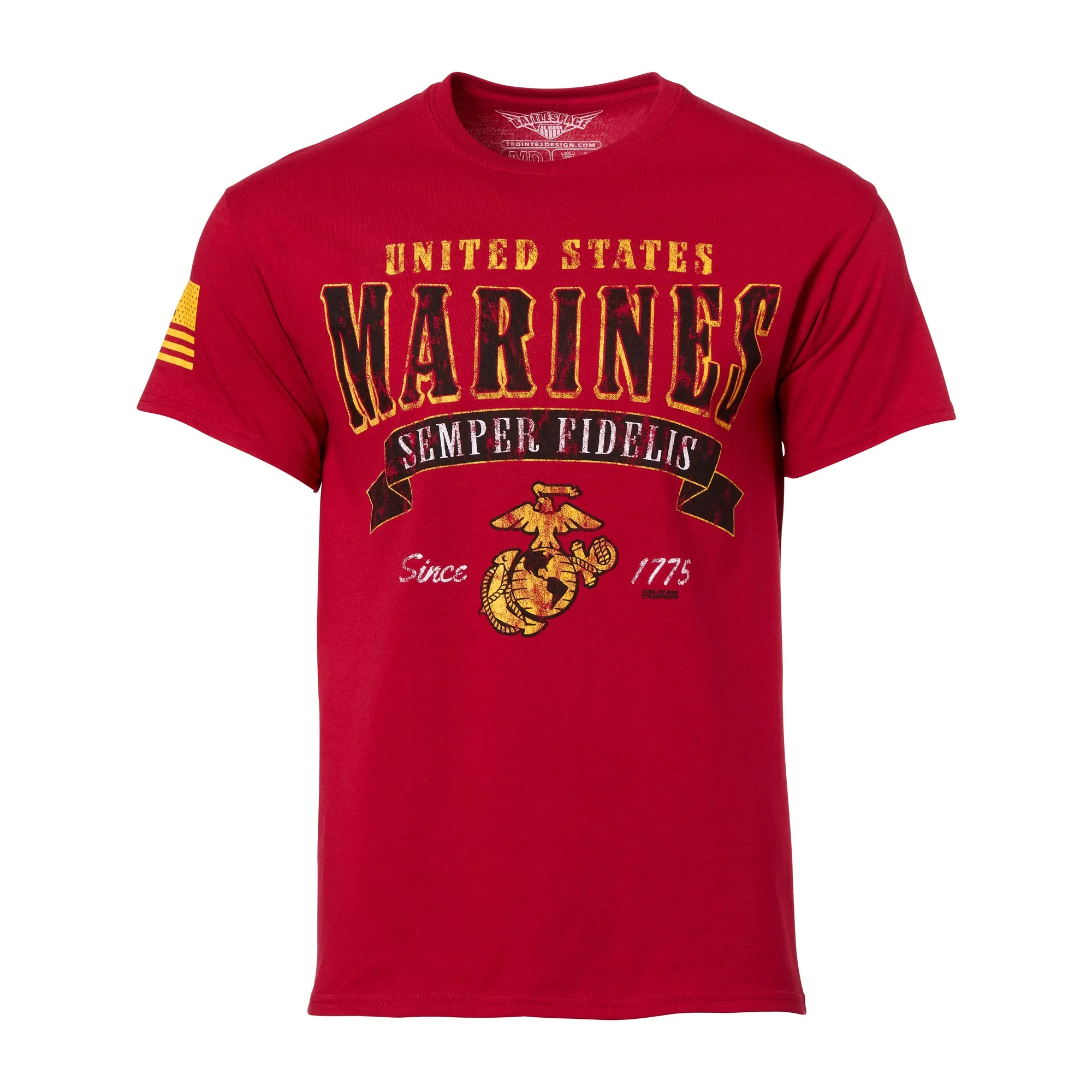 7.62 Design -  7.62 Design T-Shirt USMC Arched Semper Fi scarlet