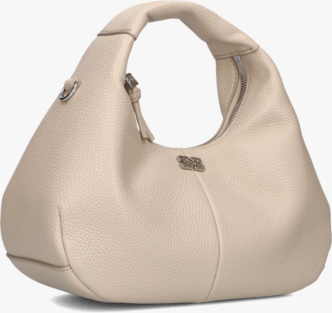 creme ganni handtas hobo mini grained
