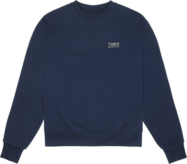 7 Days Active Organic Fitted Crewneck 333 pageant blue