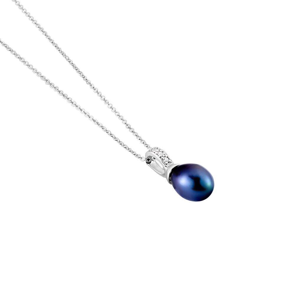Collier Sara-luna Argent Blanc Perle De Culture Et Oxyde De Zirconium