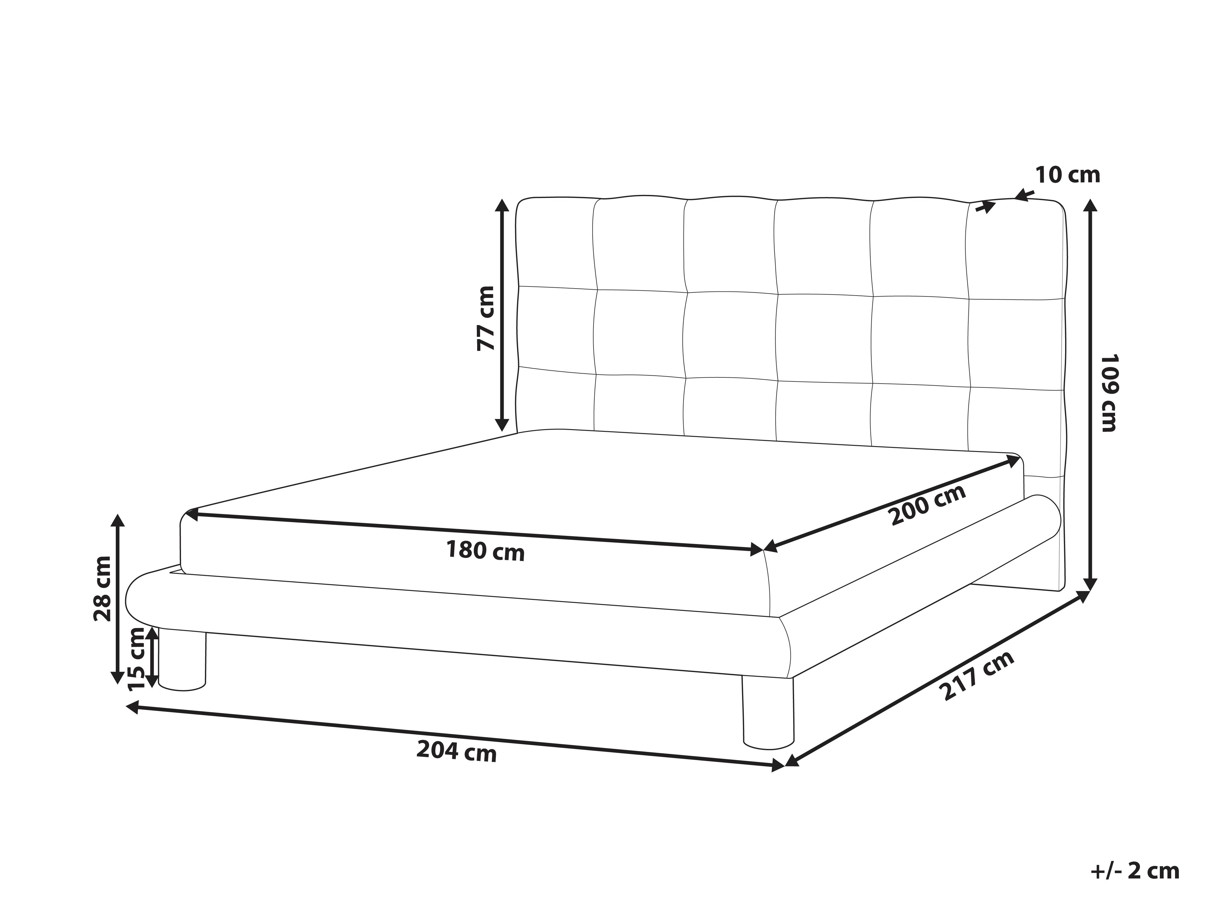 Bed Bouclé CRESSAT 180 x 200 cm Gebroken wit