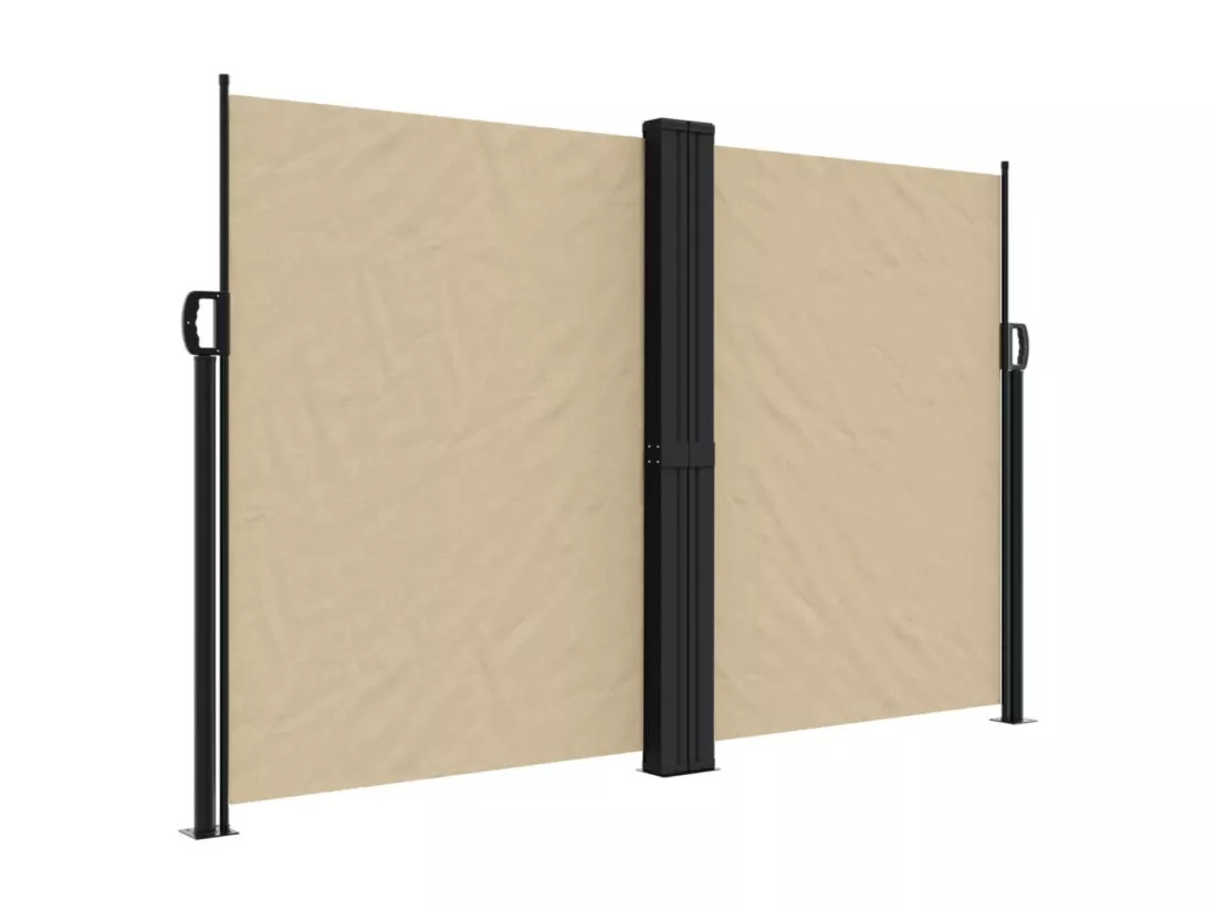 Auvent latéral rétractable beige 160x1200 cm