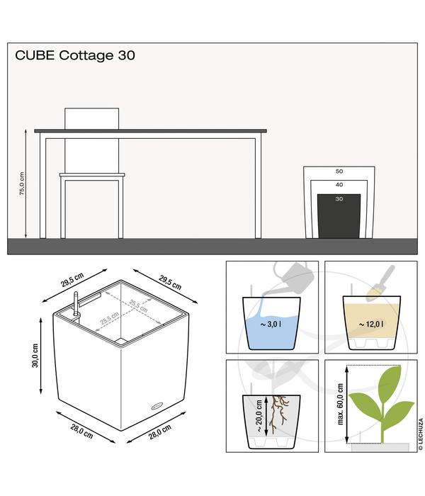 LECHUZA® Kunststoff-Topf Cube Cottage,