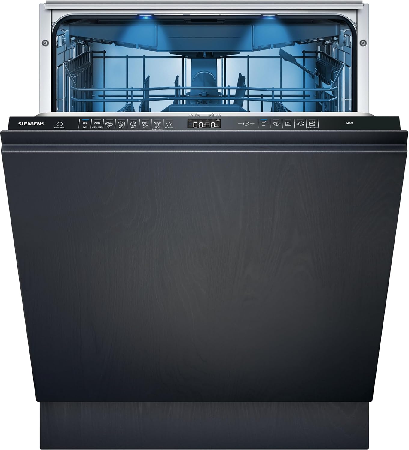 Siemens SX65ZX07CE, iQ500 Smarter Geschirrspüler Vollintegriert, XXL, Besteckschublade, Made in Germany, Zeolith Trocknung, Extra leise, aquaStop, varioSpeed Kurzprogramm, mit Innenbeleuchtung