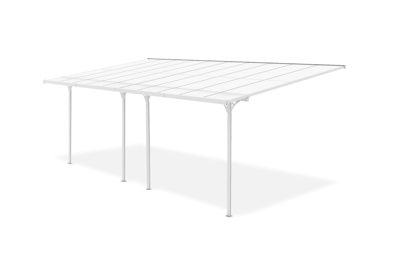 Aangebouwde pergola/carport 18m² KLEO 600L300 aluminium wit