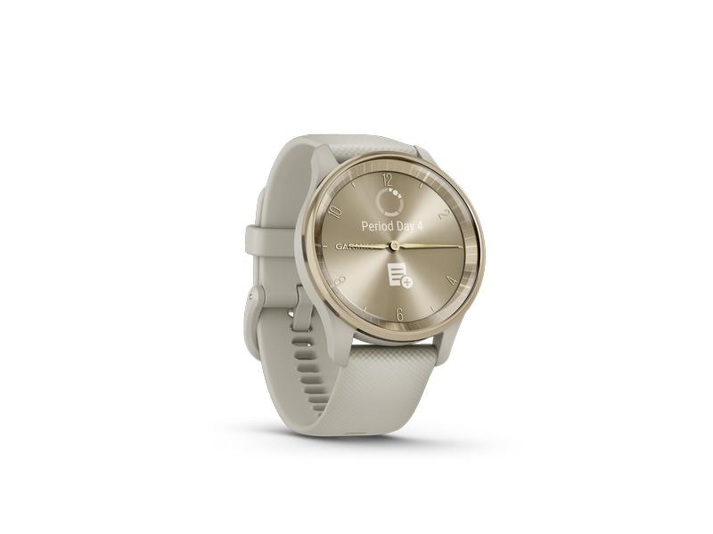 GARMIN Sportuhr Vivomove Trend Weiss/Olivgrün Hybrid-Smartwatch
