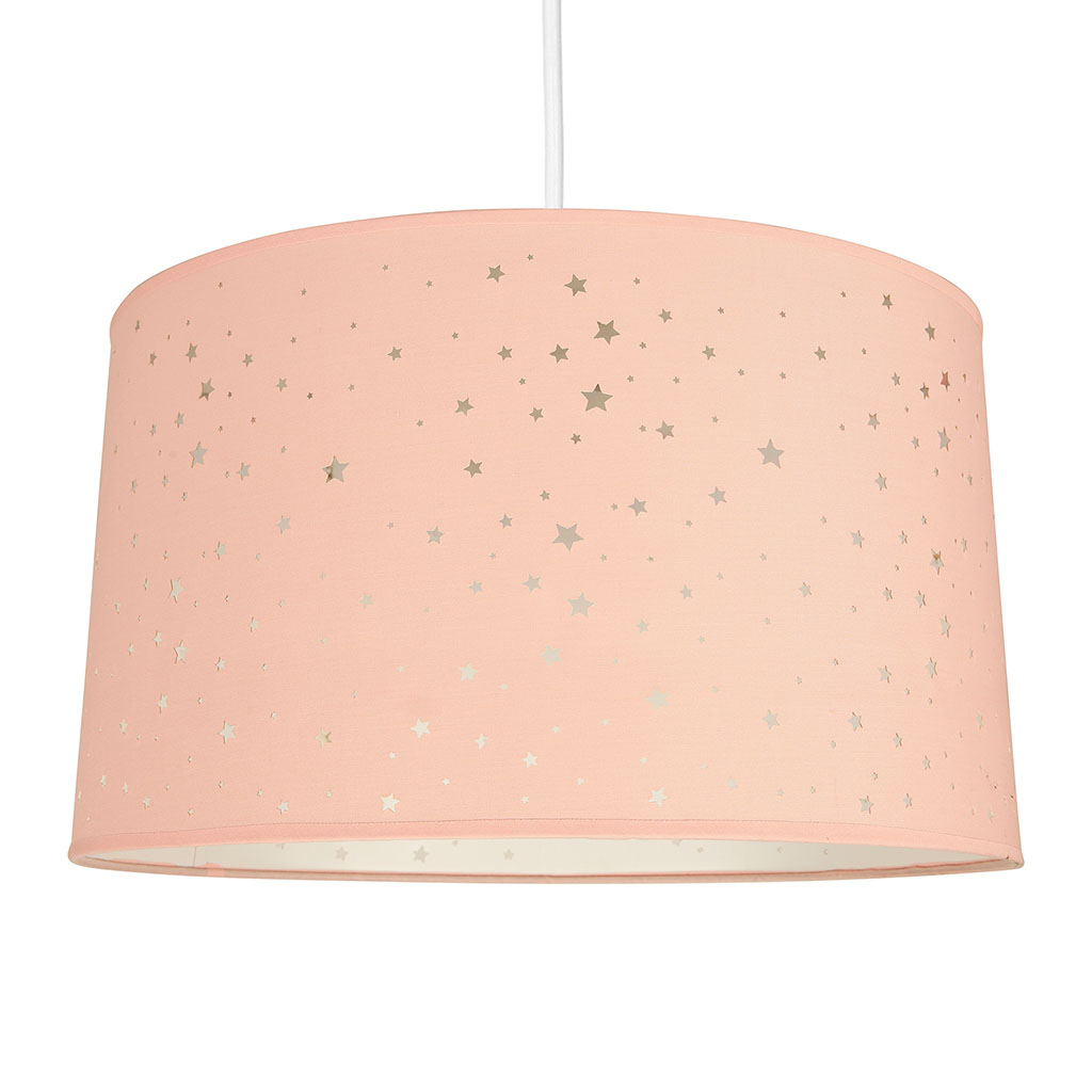 Suspension cylindre étoile rose D 40cm