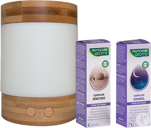 Phytosun Arôms Pack EasyGo Diffuseur Ultrasonique + Complexe Zenitude 30ml + Complexe Sommeil 30ml