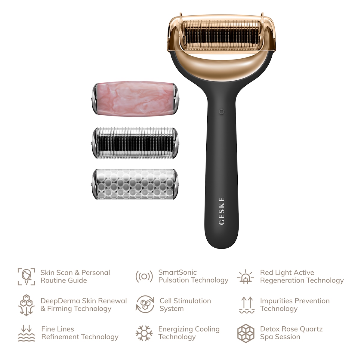 Geske MicroNeedle ansikts- og kroppsruller GK000042GY01 (sort)