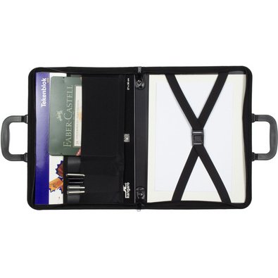 Porte-documents, A3, PP, avec poignée, noir