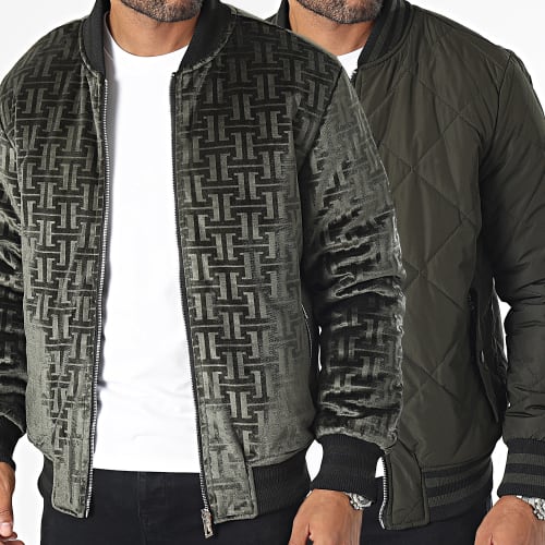 Veste Bomber Vert Kaki Réversible