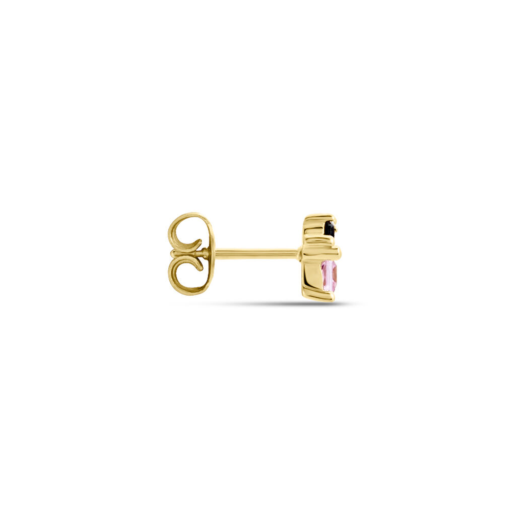 Boucle D'oreille Puce Unitaire Plaqué Or Jaune Juhana Oxydes