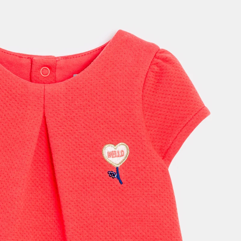 Robe molleton rose bébé fille Rouge