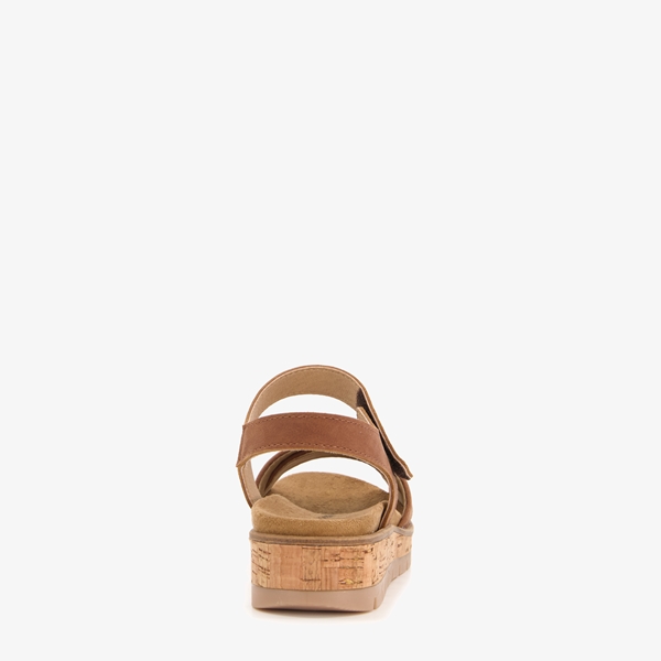 Hush Puppies leren dames sandalen cognac