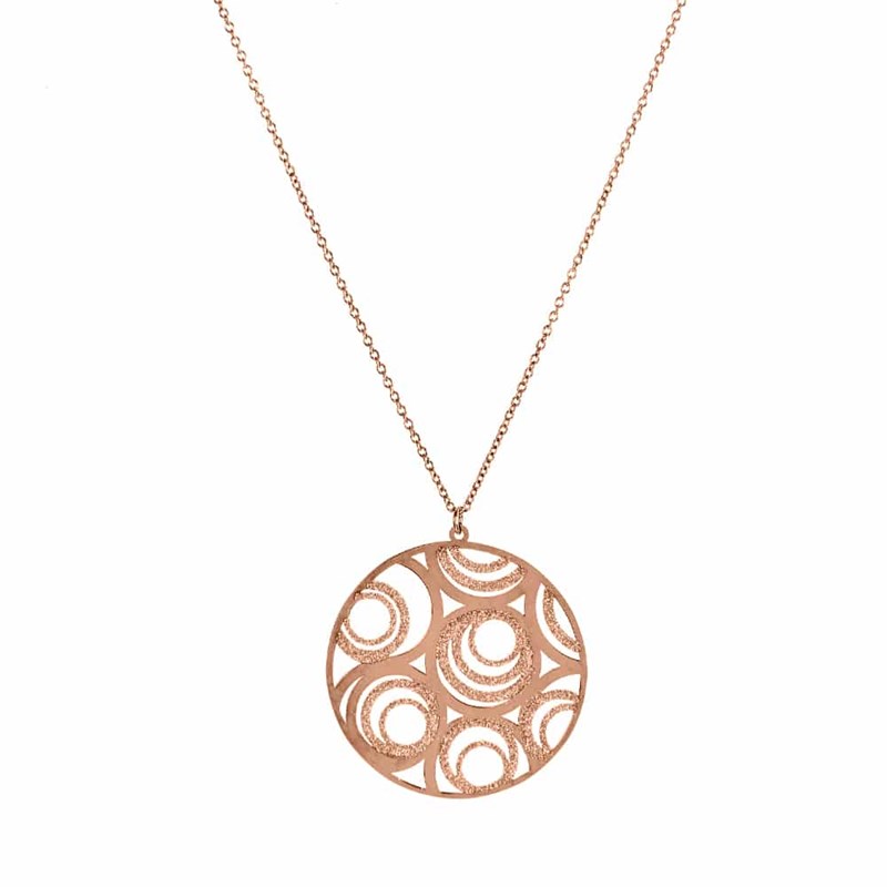 Collier Argent Rose Bulles Scintillantes