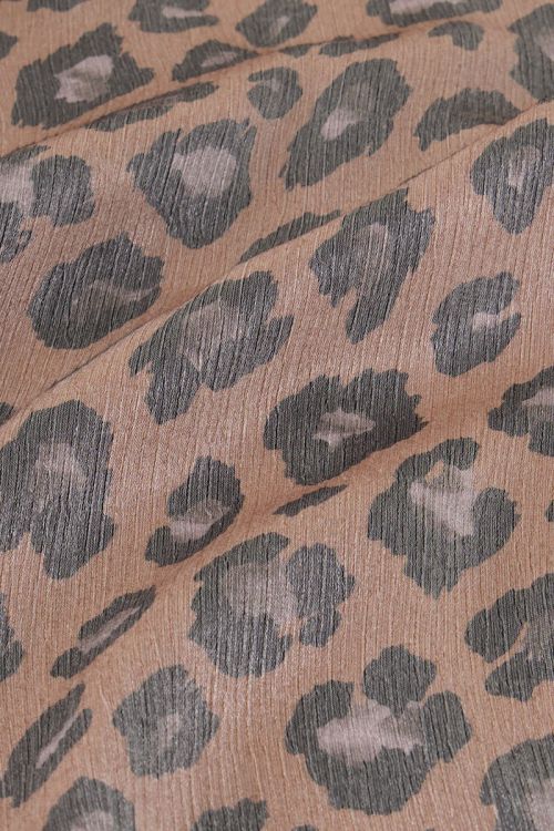 Panterprint crinkle broek met elastieken band
