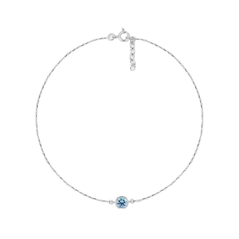 Chaîne de cheville Femme - Oxyde de zirconium - Argent 925