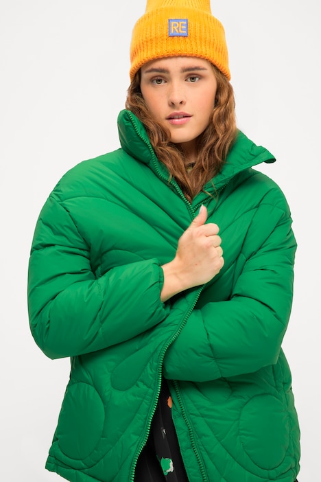 Steppjacke, Boxy Fit, Butterfly-Stepp, Stehkragen, Langarm