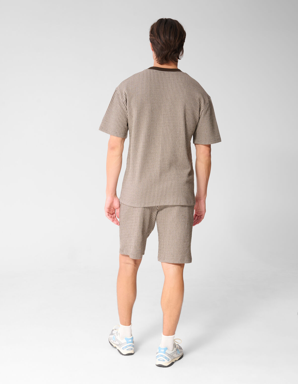 Seersucker T-shirt Bruin