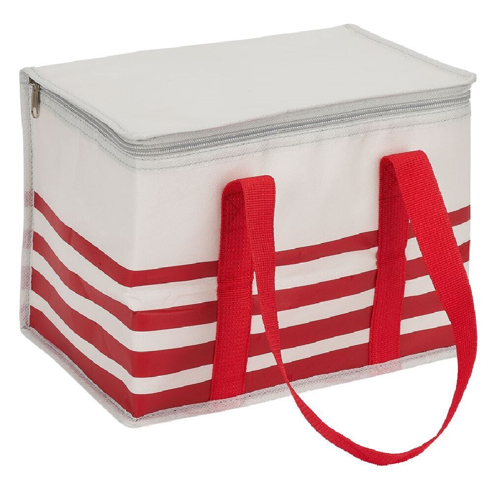 Sac à repas isotherme rouge et blanc L.28xl.18xH.21 cm