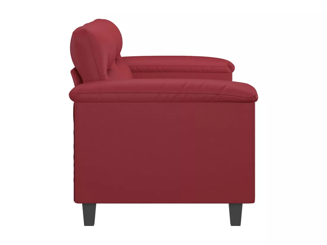 Canapé à 2 places Rouge bordeaux 140 cm Similicuir