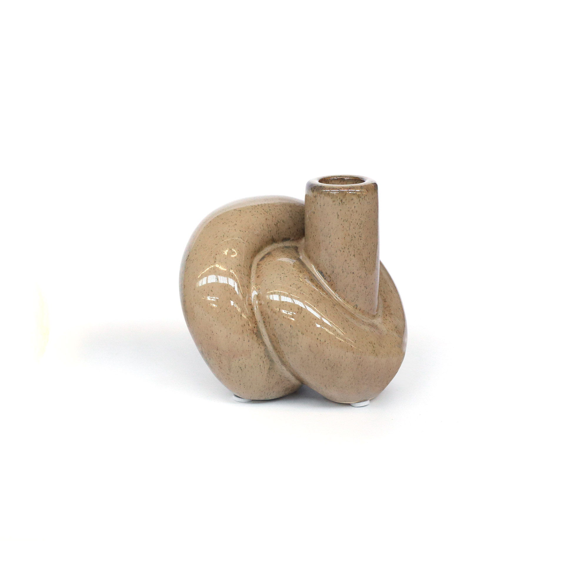 Kerzenhalter 'Knoten', braun, H 12 cm, B 11 cm, L 10,5 cm von fischer's lagerhaus