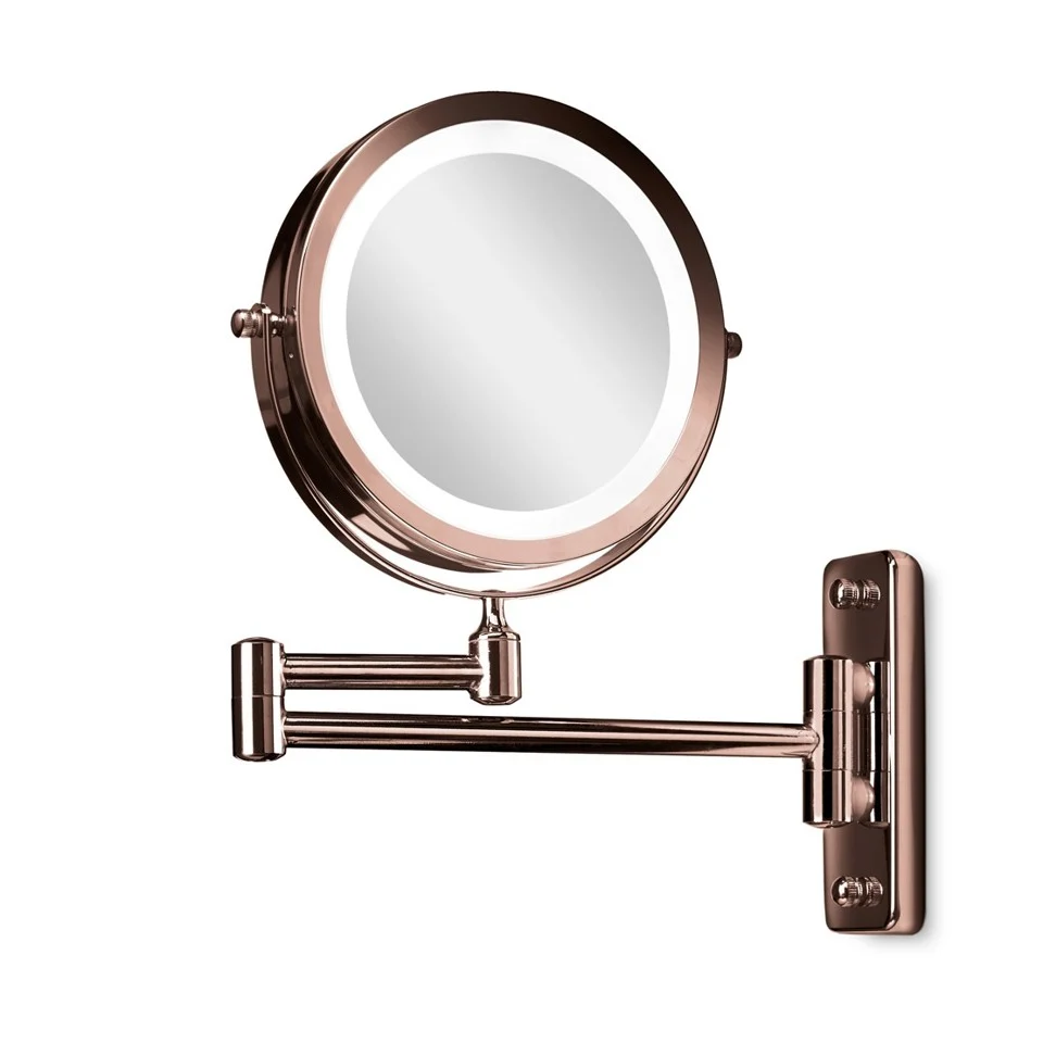 Gillian Jones- Double sided wall mirror w. LED - x1/x10 magnification- kobber