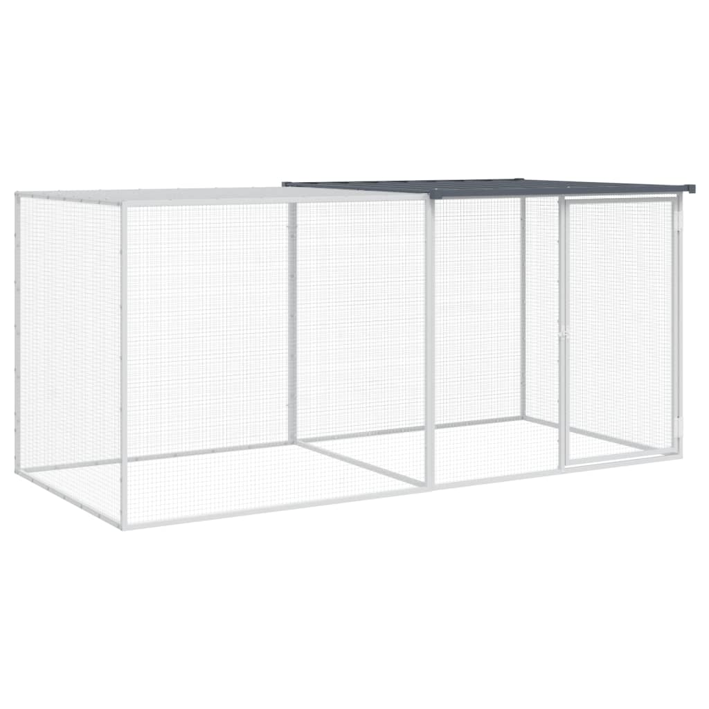Galinheiro vidaXL com telhado de aço galvanizado, antracite, 1003x98x90 cm