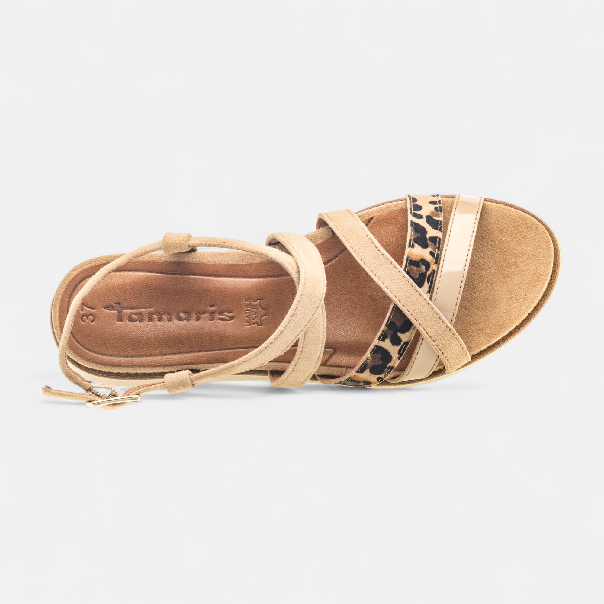 Sandales Femme en cuir beige