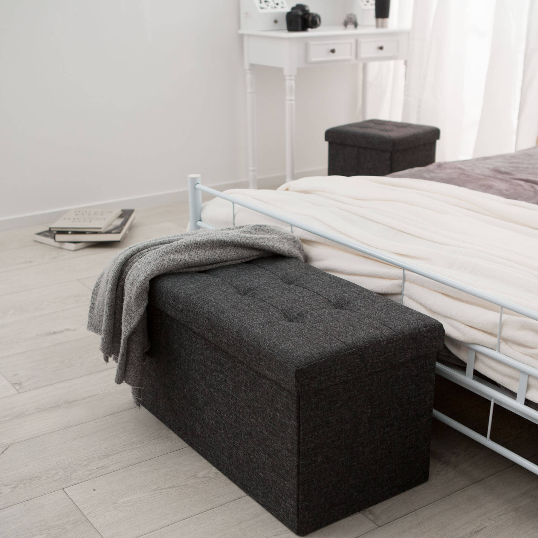 tectake® Sitzhocker, faltbar, Polyester, 76 x 38 x 38 cm