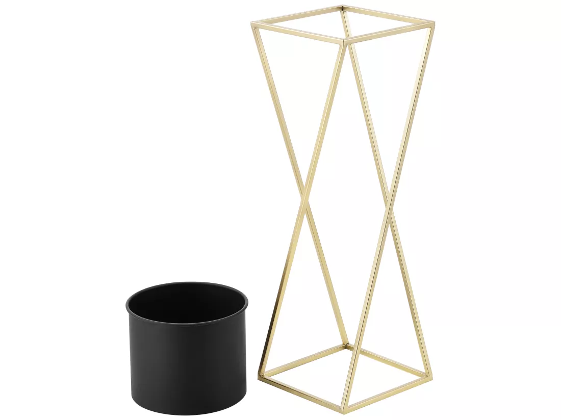Lot De 2 Supports De Plantes Mons Doré Noir [en.casa]