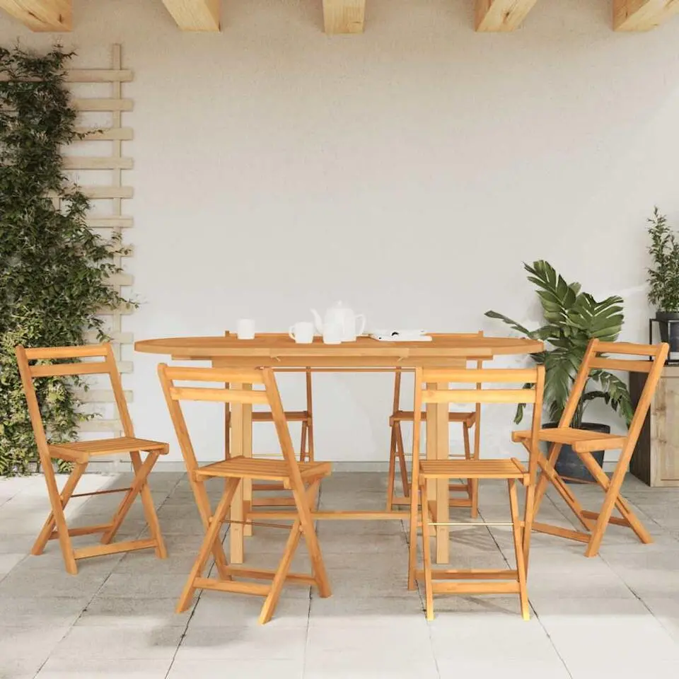 vidaXL - Tuintafel - Bruin - Massief teakhout - 110-160x80x75 cm - Verlengbaar