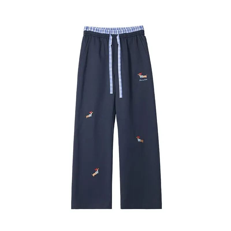 Kimeya - Wijde broek met trekkoord en letters