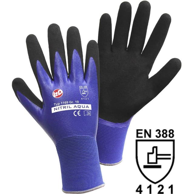 L+D Nitril Aqua 1169-S Nylon Arbejdshandske Størrelse