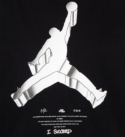 Jordan T-Shirt - Jumpman X Nike Action - Schwarz mit. Weiß