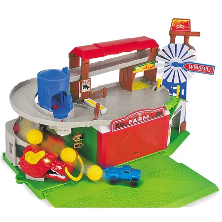 Dickie Toys Bauernhof Spielset und Parkhaus – mit Licht und Sound