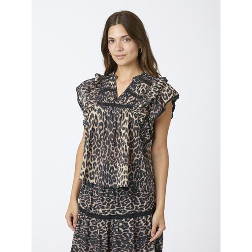 Neo Noir Jayla Leo Voile Bluse, Leopard, 34
