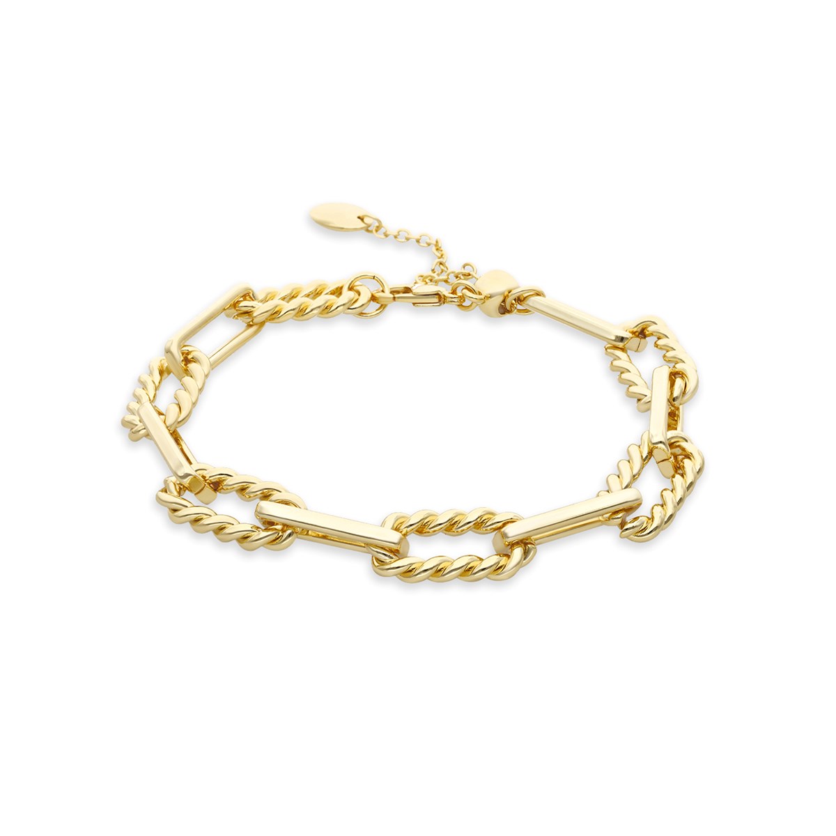 Bracelet Doré Chaine Serti De Zirconium