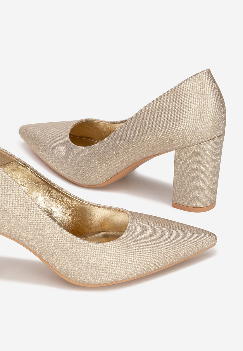 Chaussures à talon épais dorées Sineva