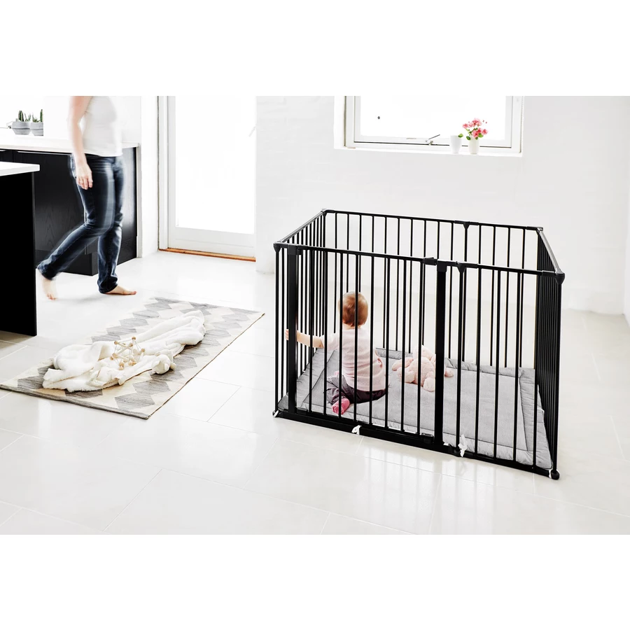 BabyDan Laufgitter Square inkl. Spielmatte 102 cm, schwarz