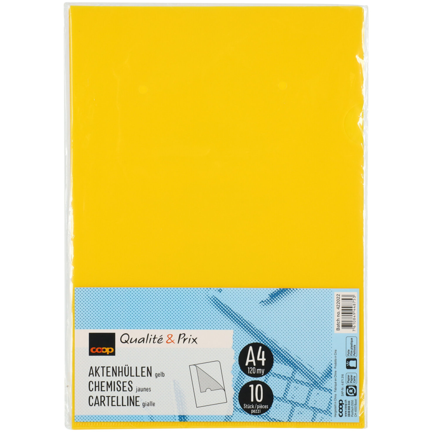 Qualité & Prix 10 Aktenhüllen A4 120my gelb