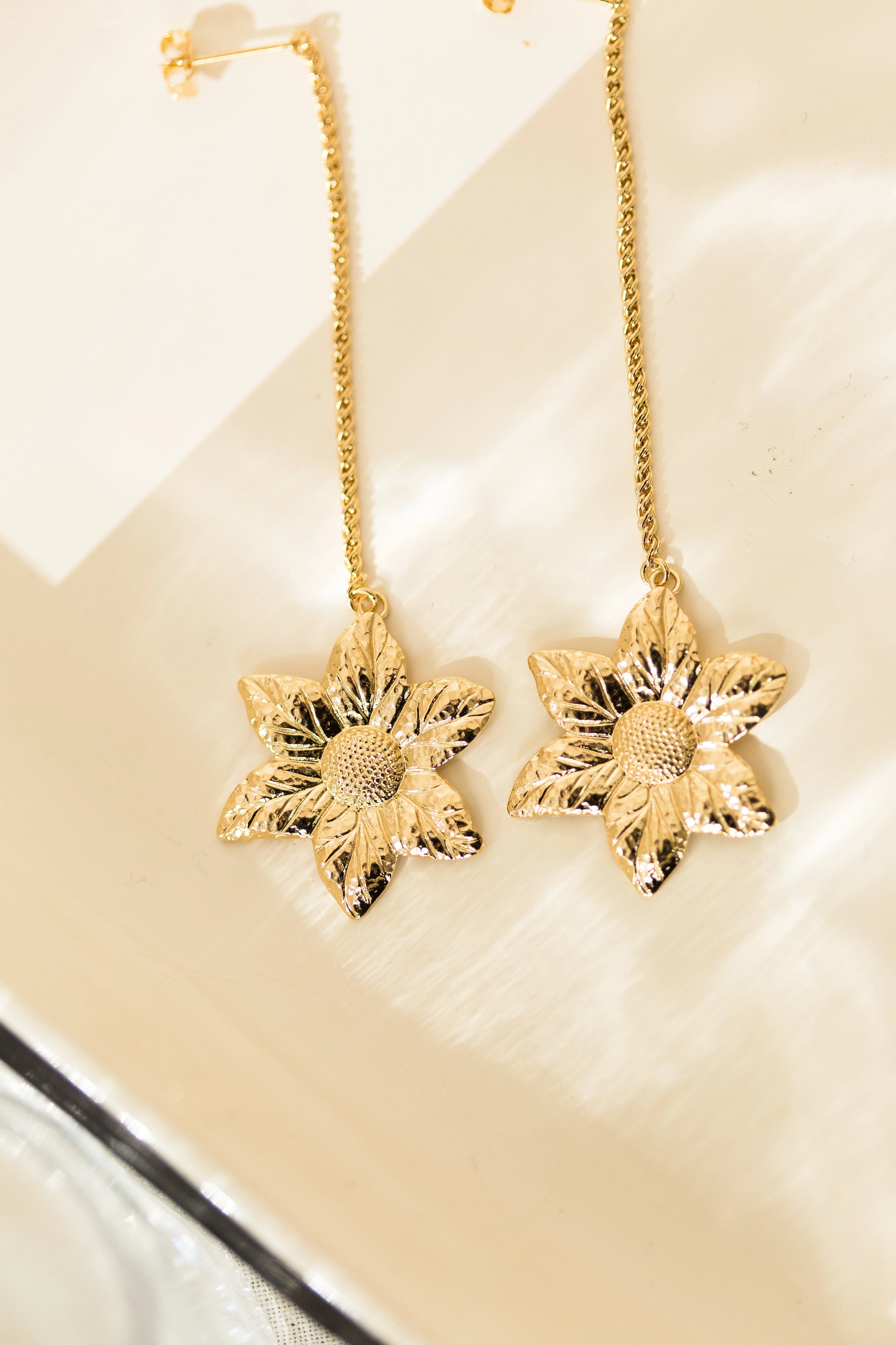 HESPÉRIS - Boucles d'oreilles pendantes fleurs plaqué argent | Argent