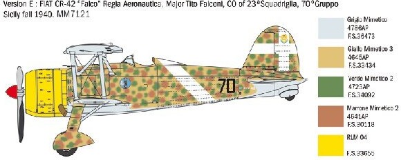Italeri - Fiat Cr 42 Falco Fly Byggesæt - 1:48 - 2801