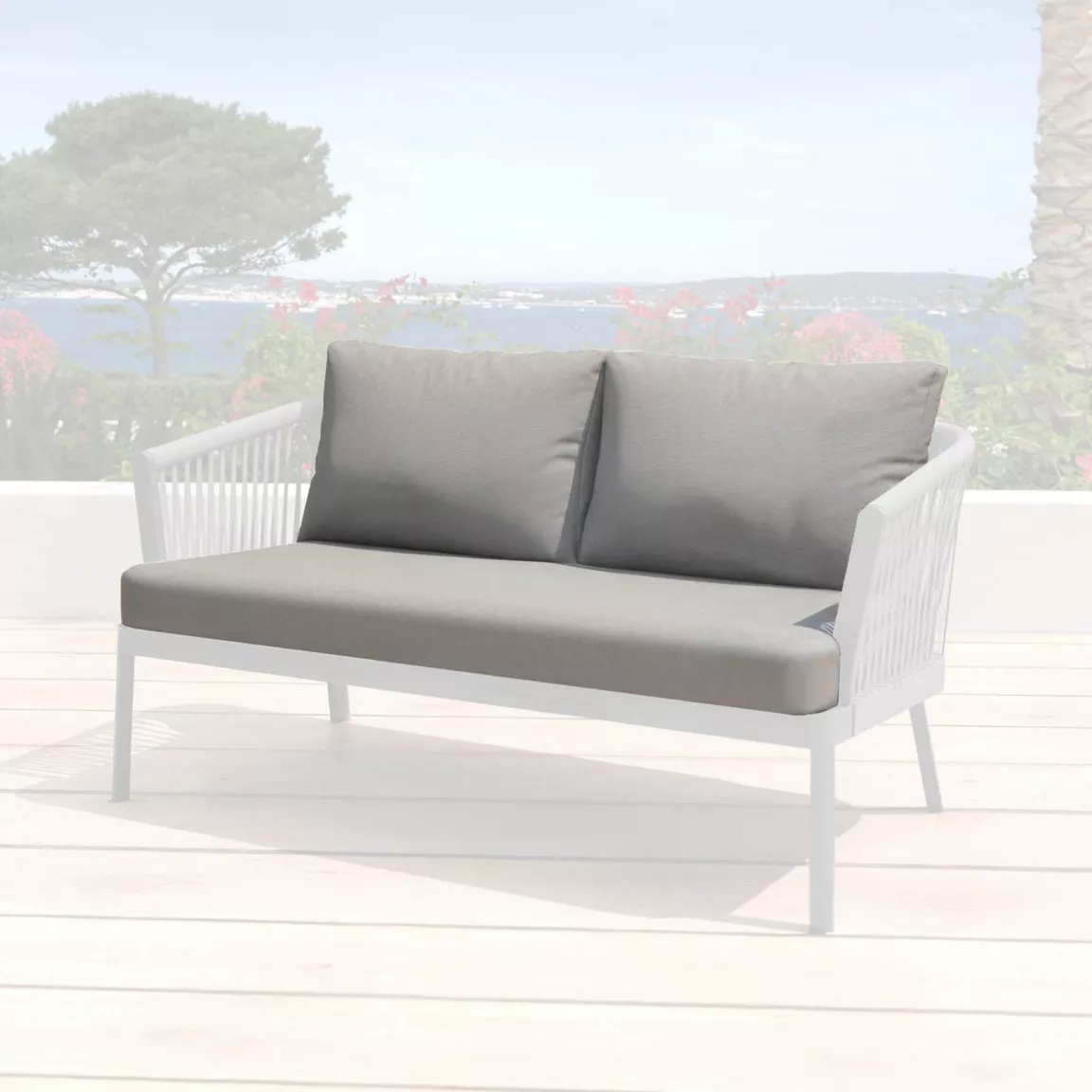 Housses de coussin de remplacement pour Canapé 2 places Amalfi Gris anthracite