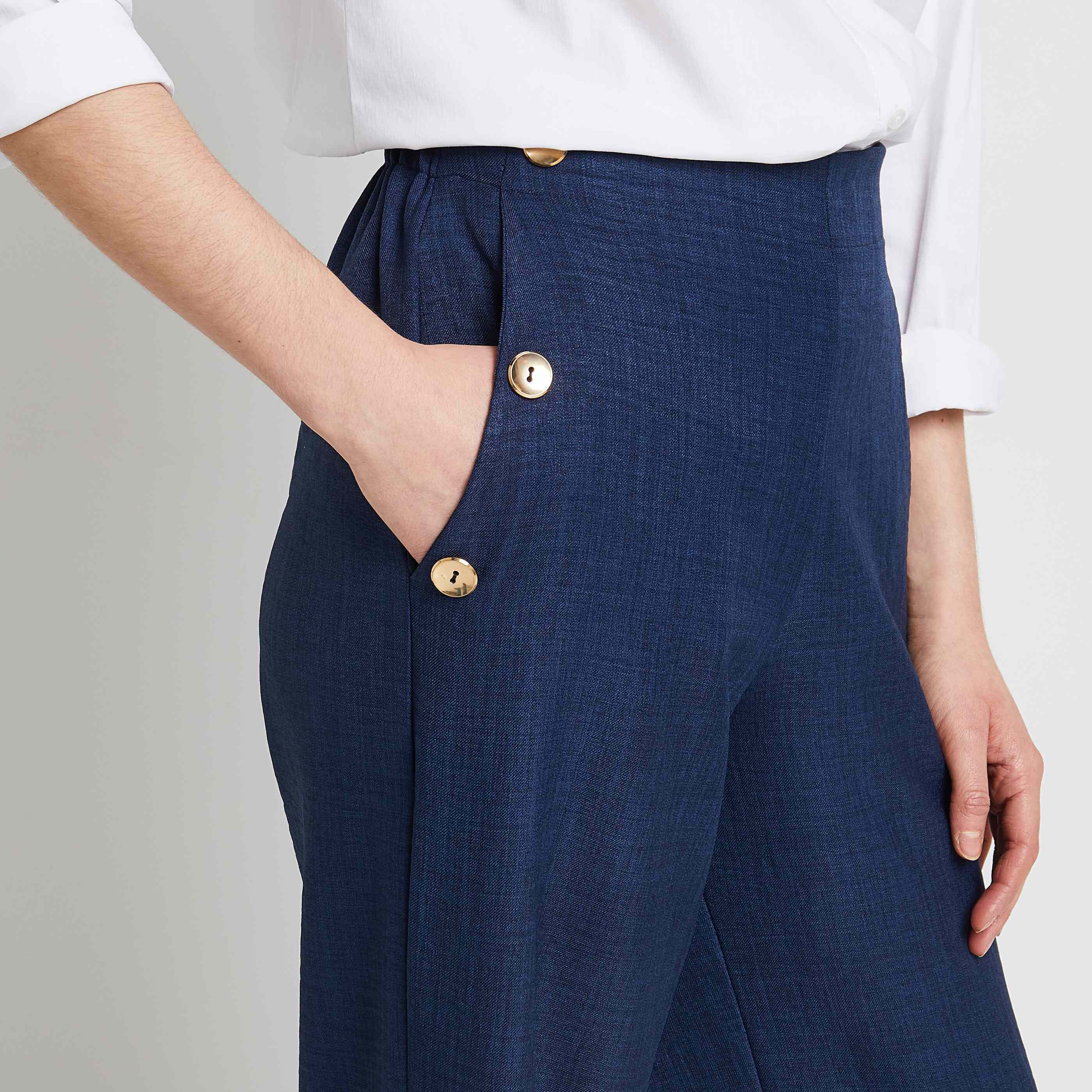 Pantalon large femme - MARINE