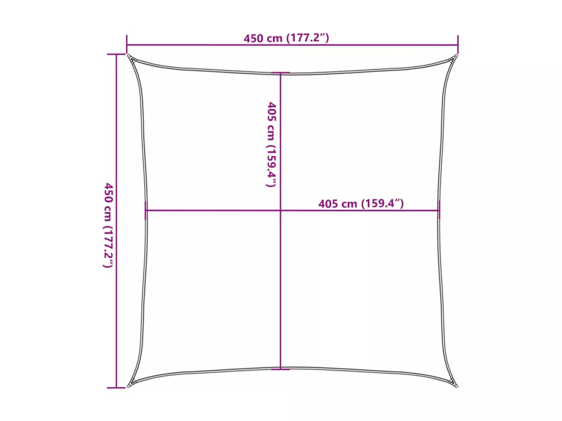 Voile d'ombrage 160 g/m² Taupe 4,5x4,5 m PEHD